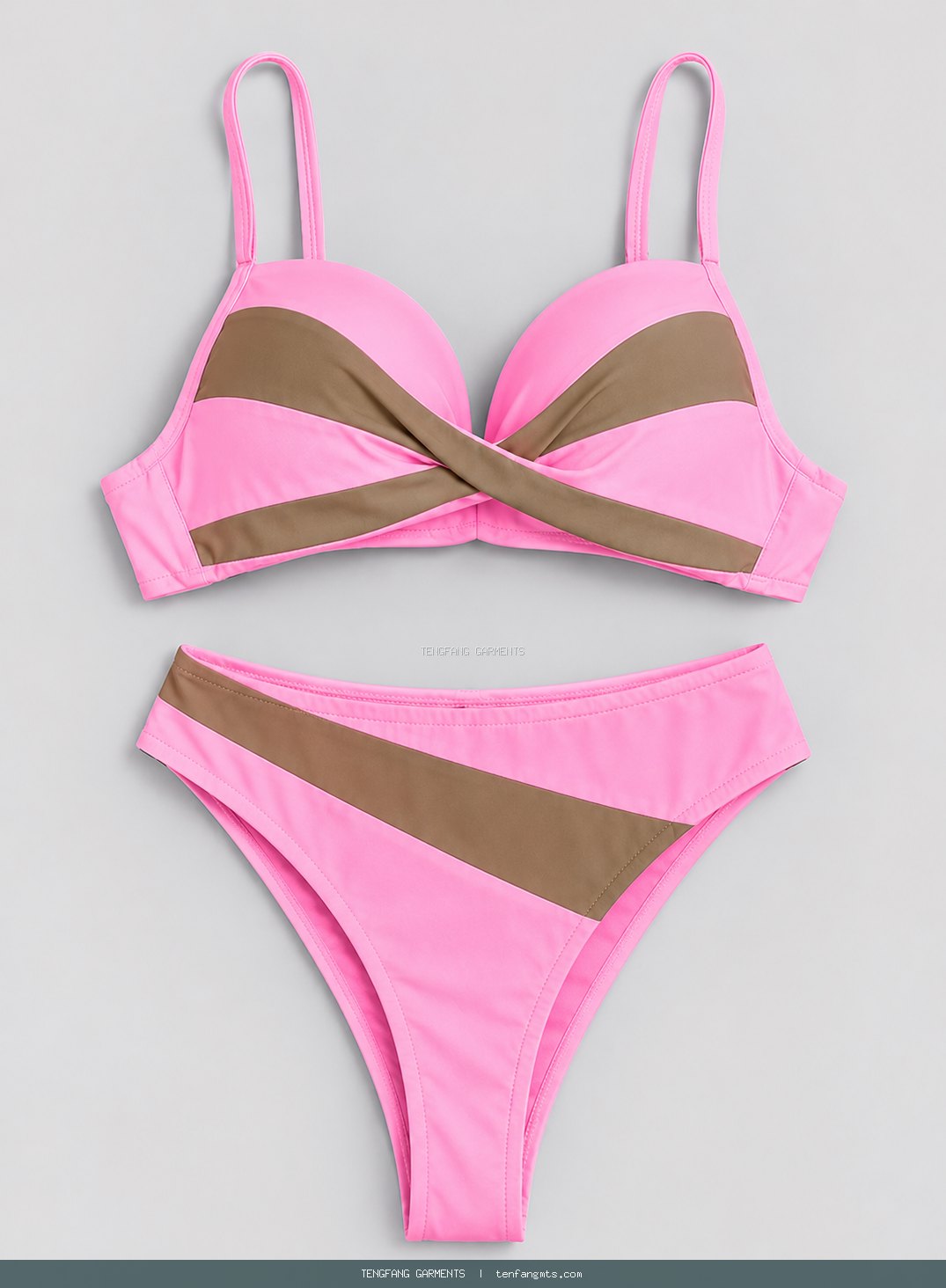 Contrast wrap bikini