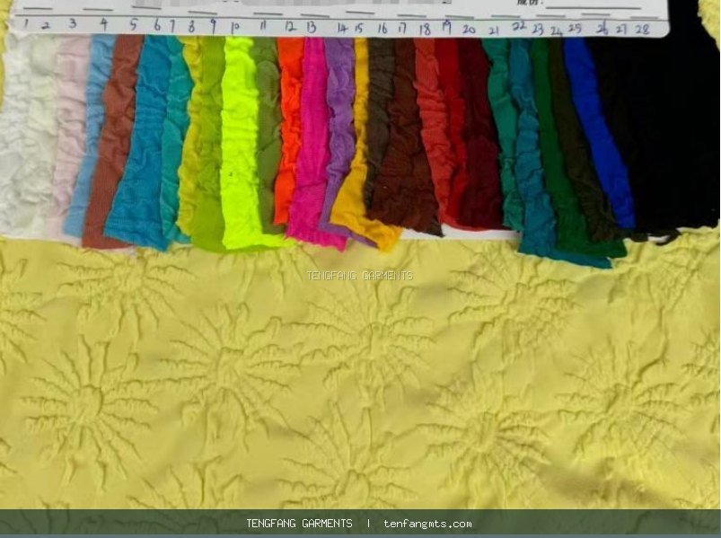 Textured fabrics available for material sourcing discussions