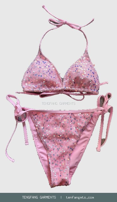 Pink sequin bikini
